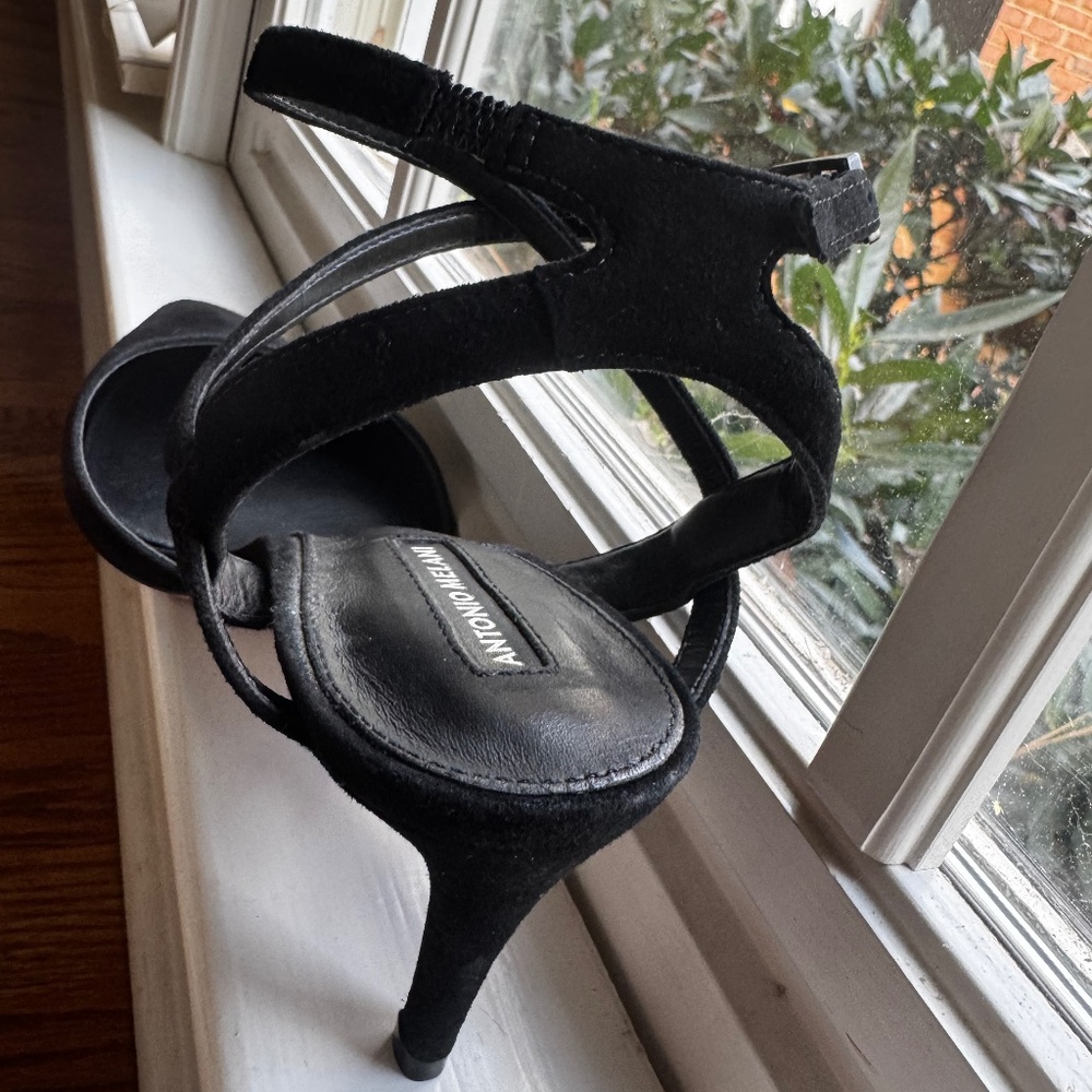 Antonio Melani BLACK Real Suede upper, leather lined/sole, Mornay 2.5 inch heel - Picture 2 of 4